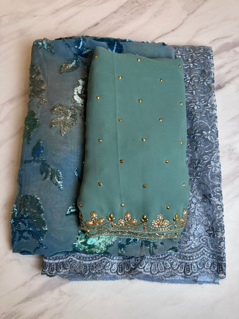 Aaliyyah Marine Teal Maqbal Dirac Set